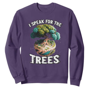 Earth Day Sweatshirt Speak For The Tree Love Your Mother Go Green TS02 Purple Printyourwear