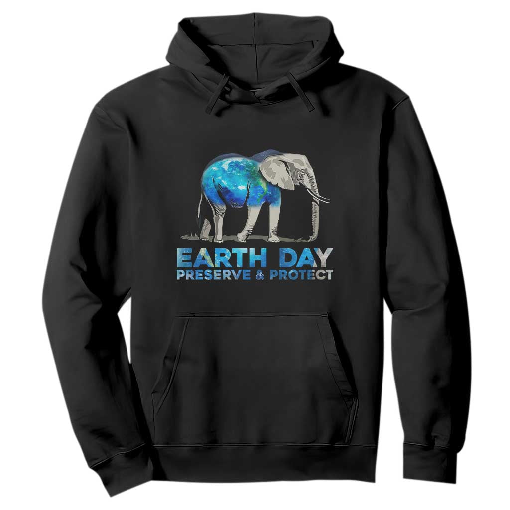 Earth Day Hoodie Animals Wildlife Elephant Conservation TS02 Black Printyourwear