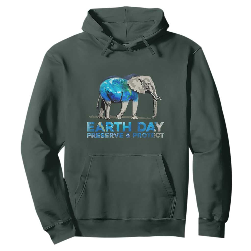Earth Day Hoodie Animals Wildlife Elephant Conservation TS02 Dark Forest Green Printyourwear