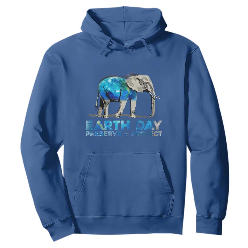 Earth Day Hoodie Animals Wildlife Elephant Conservation TS02 Royal Blue Printyourwear