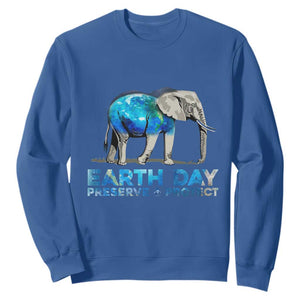 Earth Day Sweatshirt Animals Wildlife Elephant Conservation TS02 Royal Blue Printyourwear