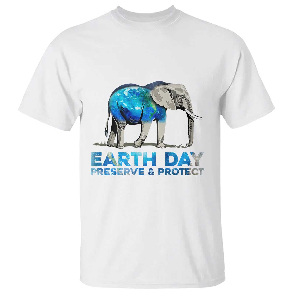 Earth Day T Shirt Animals Wildlife Elephant Conservation TS02 White Printyourwear