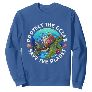 Ocean Day Sweatshirt Protect The Ocean Save The Planet Earth Day TS02 Royal Blue Printyourwear