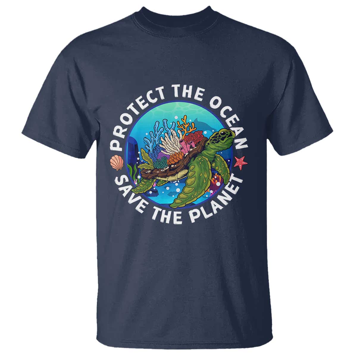 Ocean Day T Shirt Protect The Ocean Save The Planet Earth Day TS02 Navy Printyourwear