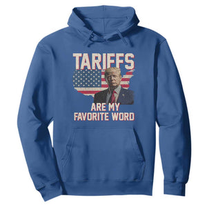 Tariffs Are My Favorite Word Hoodie Trump 2025 Patriotic American Flag Map Vintage TS02 Royal Blue Print Your Wear