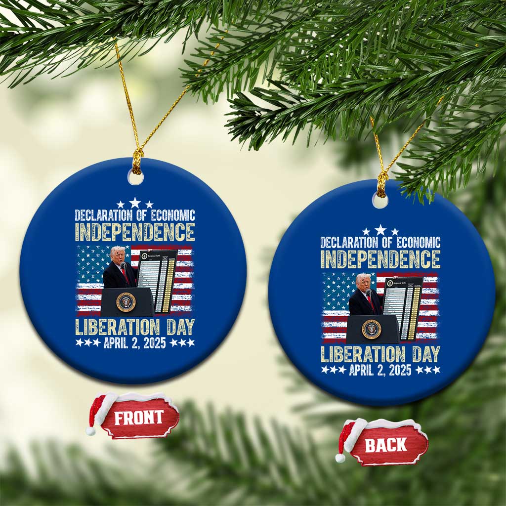 Trump Tariffs Chart Ceramic Ornament Declaration of Economic Independence Liberation Day 2025 TS02 1pc Blue Print Your Wear