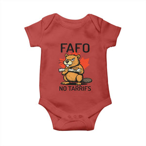 No Tariffs Canada Baby Onesie Never 51st State Canadian Beaver TS02 Red Print Your Wear