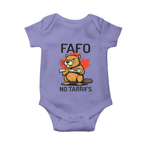No Tariffs Canada Baby Onesie Never 51st State Canadian Beaver TS02 Violet Print Your Wear