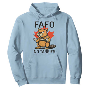 No Tariffs Canada Hoodie Never 51st State Canadian Beaver TS02 Light Blue Print Your Wear