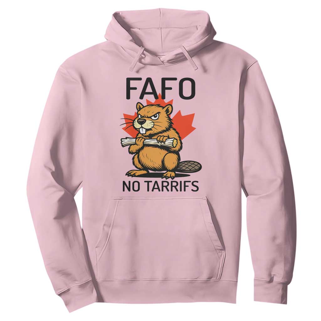 No Tariffs Canada Hoodie Never 51st State Canadian Beaver TS02 Light Pink Print Your Wear