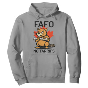 No Tariffs Canada Hoodie Never 51st State Canadian Beaver TS02 Sport Gray Print Your Wear