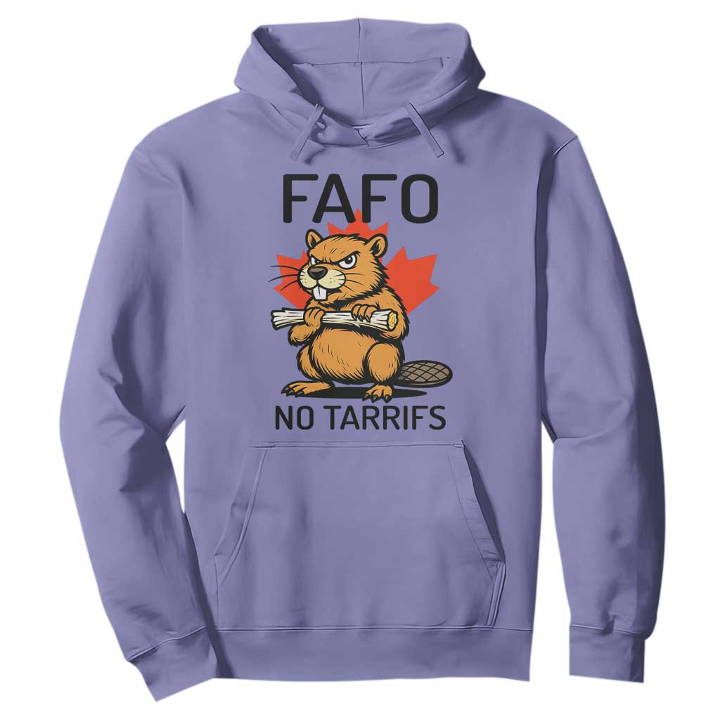 No Tariffs Canada Hoodie Never 51st State Canadian Beaver TS02 Violet Print Your Wear