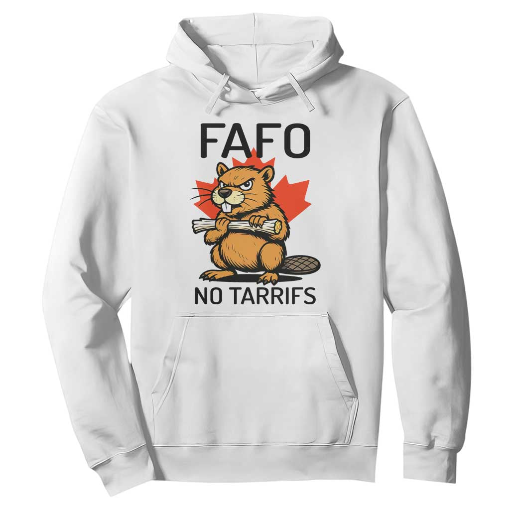 No Tariffs Canada Hoodie Never 51st State Canadian Beaver TS02 White Print Your Wear