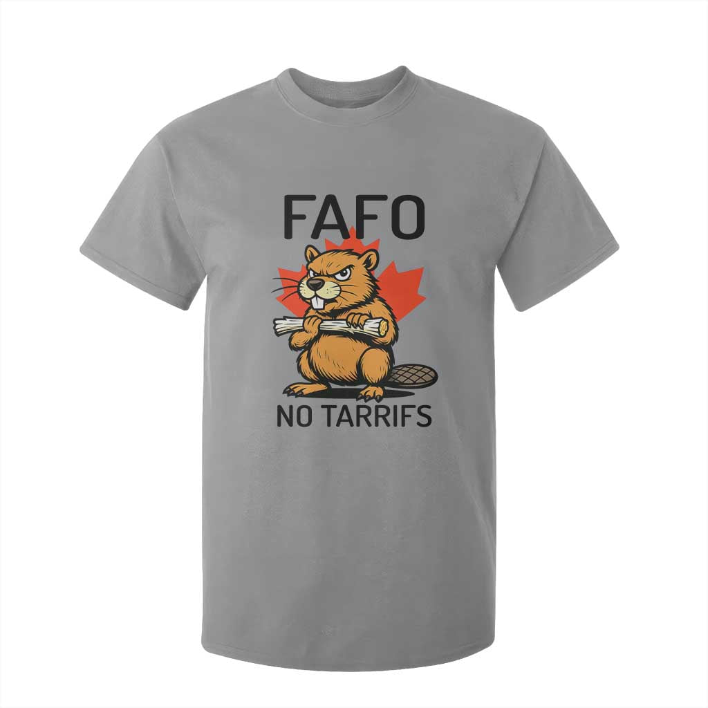 No Tariffs Canada T Shirt For Kid Never 51st State Canadian Beaver TS02 Sport Gray Print Your Wear