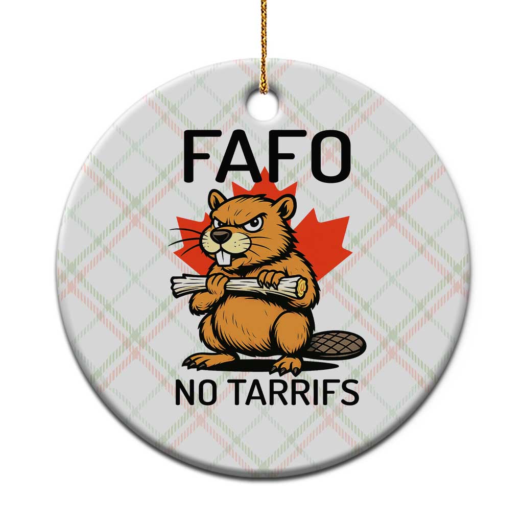 No Tariffs Canada Ceramic Ornament Never 51st State Canadian Beaver TS02 1pc Christmas Plaid Print Your Wear
