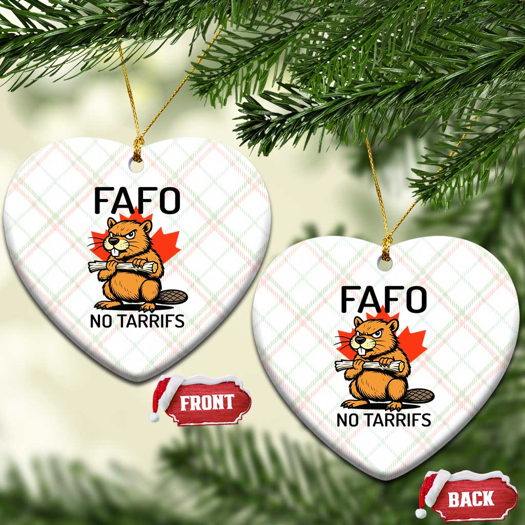 No Tariffs Canada Ceramic Ornament Never 51st State Canadian Beaver TS02 Print Your Wear