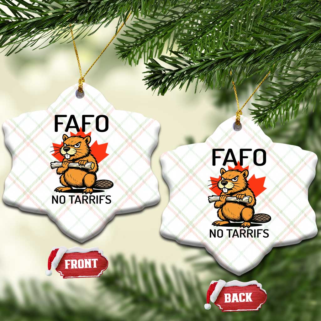 No Tariffs Canada Ceramic Ornament Never 51st State Canadian Beaver TS02 Print Your Wear