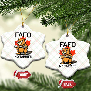 No Tariffs Canada Ceramic Ornament Never 51st State Canadian Beaver TS02 Print Your Wear