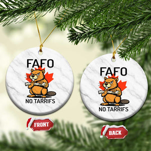No Tariffs Canada Ceramic Ornament Never 51st State Canadian Beaver TS02 1pc White Marble Print Your Wear