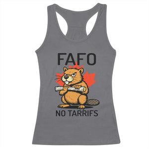 No Tariffs Canada Racerback Tank Top Never 51st State Canadian Beaver TS02 Charcoal Print Your Wear