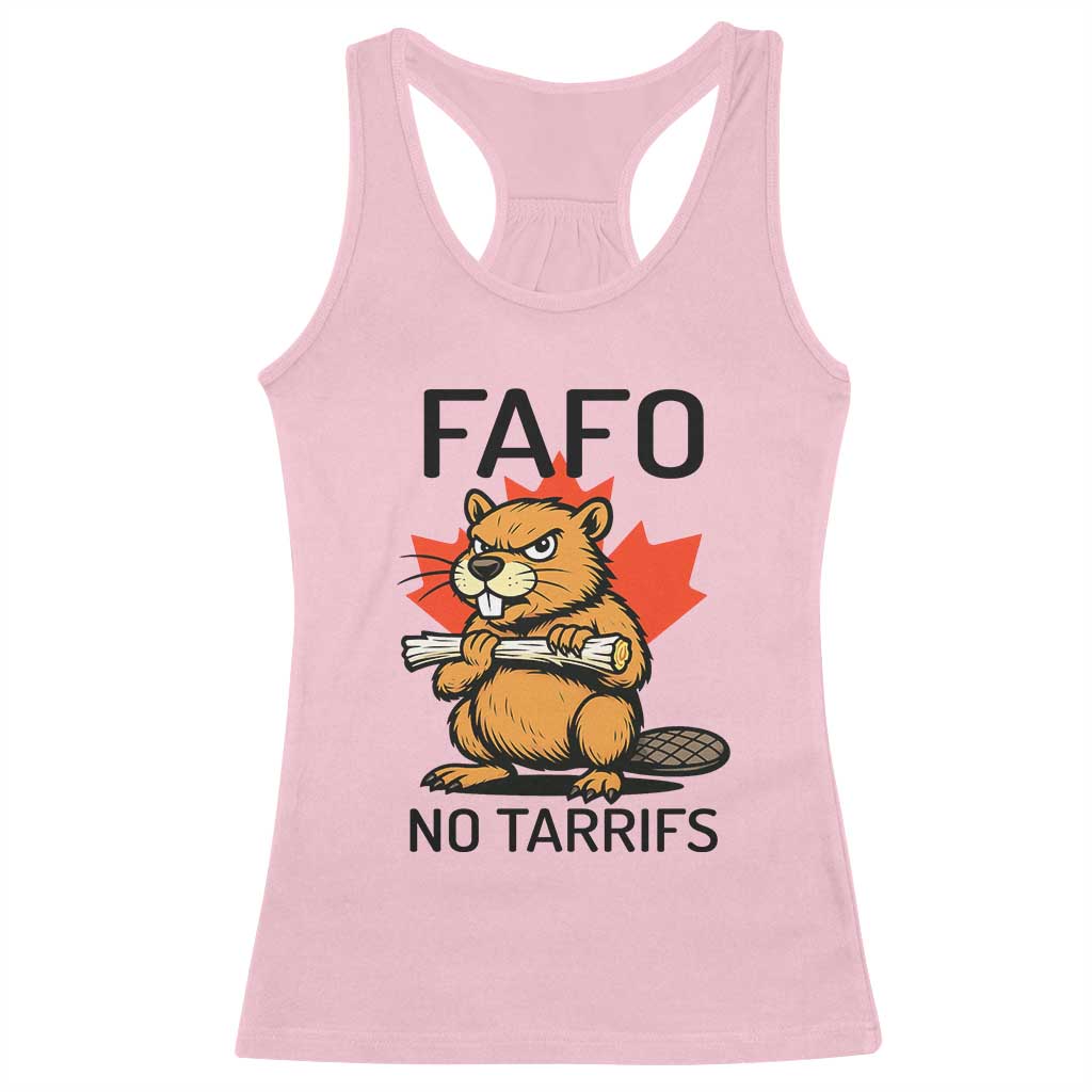 No Tariffs Canada Racerback Tank Top Never 51st State Canadian Beaver TS02 Light Pink Print Your Wear