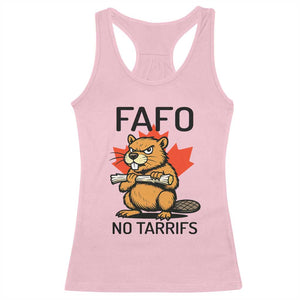 No Tariffs Canada Racerback Tank Top Never 51st State Canadian Beaver TS02 Light Pink Print Your Wear