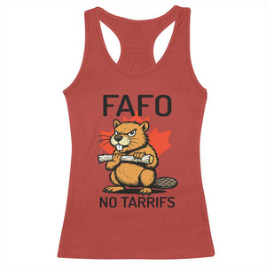 No Tariffs Canada Racerback Tank Top Never 51st State Canadian Beaver TS02 Red Print Your Wear