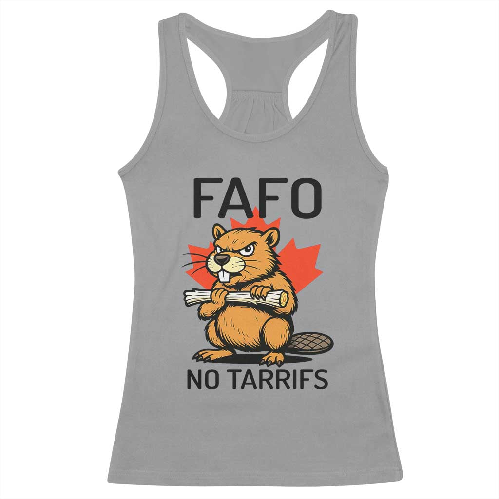 No Tariffs Canada Racerback Tank Top Never 51st State Canadian Beaver TS02 Sport Gray Print Your Wear