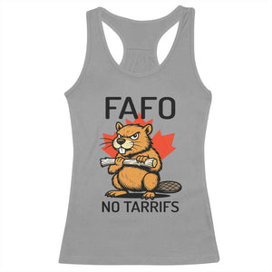 No Tariffs Canada Racerback Tank Top Never 51st State Canadian Beaver TS02 Sport Gray Print Your Wear