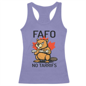 No Tariffs Canada Racerback Tank Top Never 51st State Canadian Beaver TS02 Violet Print Your Wear