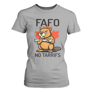 No Tariffs Canada T Shirt For Women Never 51st State Canadian Beaver TS02 Sport Gray Print Your Wear