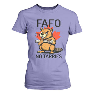 No Tariffs Canada T Shirt For Women Never 51st State Canadian Beaver TS02 Violet Print Your Wear