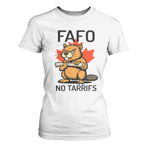 No Tariffs Canada T Shirt For Women Never 51st State Canadian Beaver TS02 White Print Your Wear