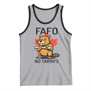 No Tariffs Canada Tank Top Never 51st State Canadian Beaver TS02 Athletic Heather Black Print Your Wear