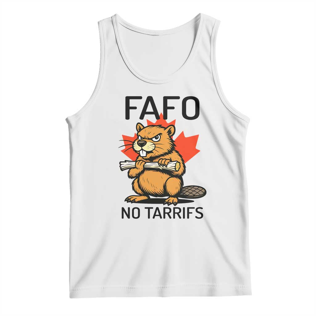 No Tariffs Canada Tank Top Never 51st State Canadian Beaver TS02 White Print Your Wear