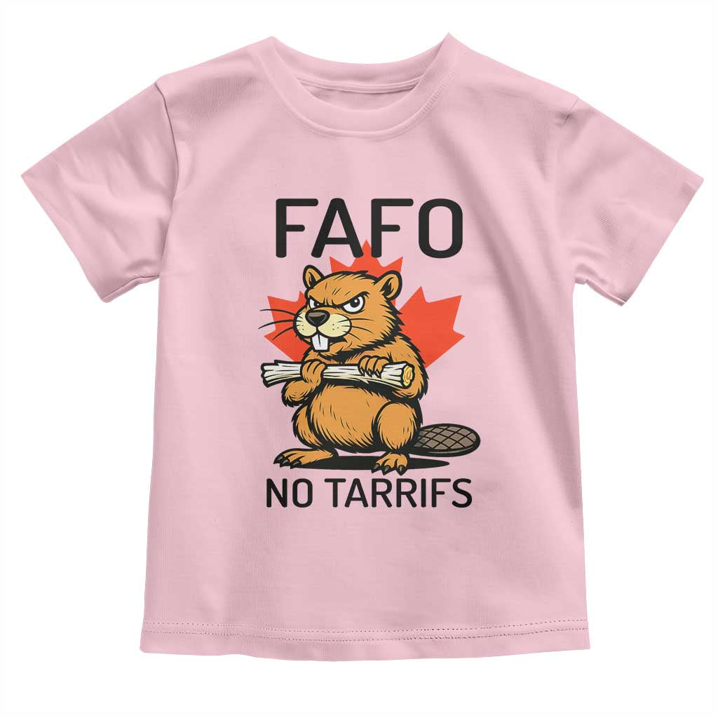 No Tariffs Canada Toddler T Shirt Never 51st State Canadian Beaver TS02 Light Pink Print Your Wear