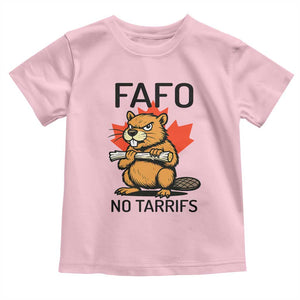 No Tariffs Canada Toddler T Shirt Never 51st State Canadian Beaver TS02 Light Pink Print Your Wear