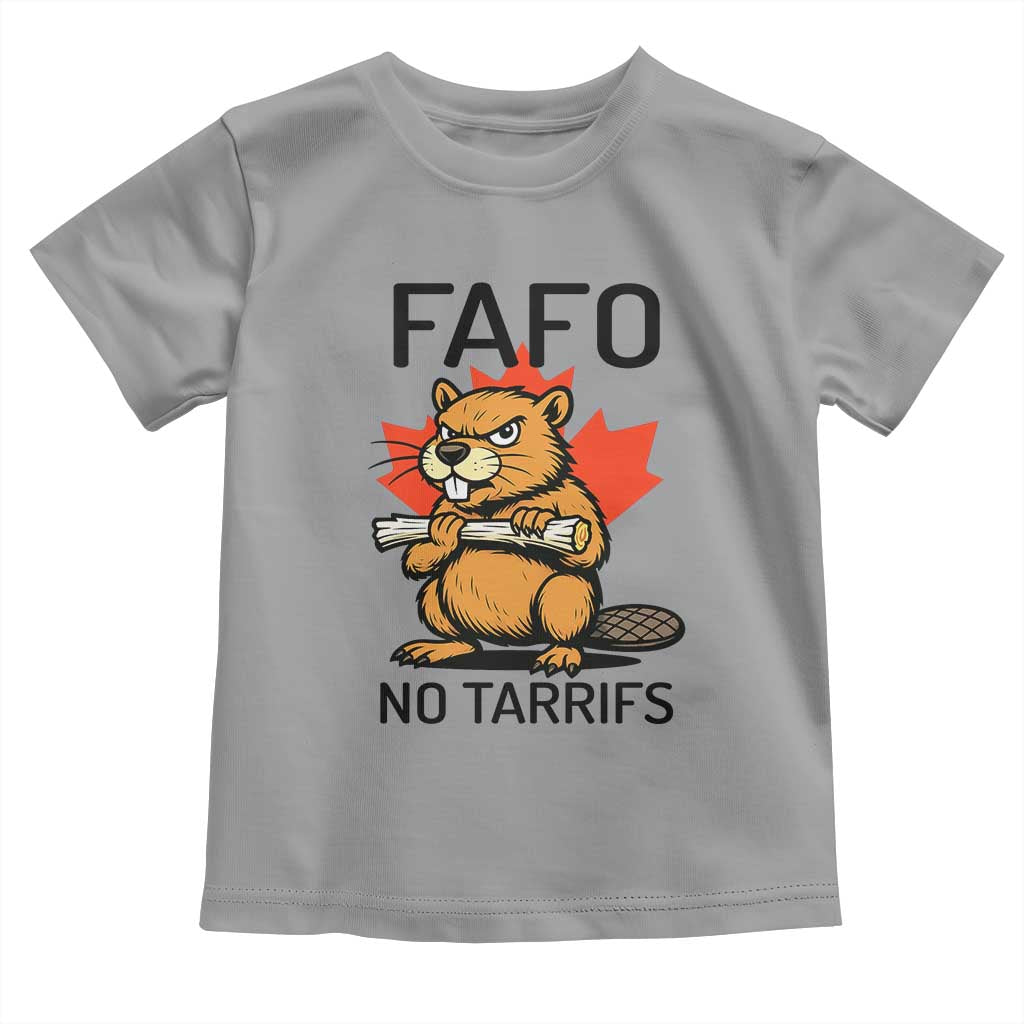 No Tariffs Canada Toddler T Shirt Never 51st State Canadian Beaver TS02 Sport Gray Print Your Wear
