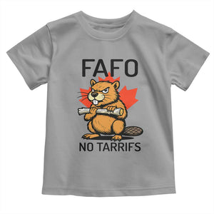 No Tariffs Canada Toddler T Shirt Never 51st State Canadian Beaver TS02 Sport Gray Print Your Wear