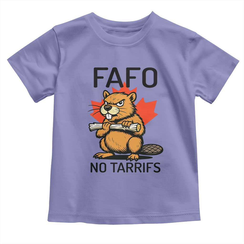 No Tariffs Canada Toddler T Shirt Never 51st State Canadian Beaver TS02 Violet Print Your Wear