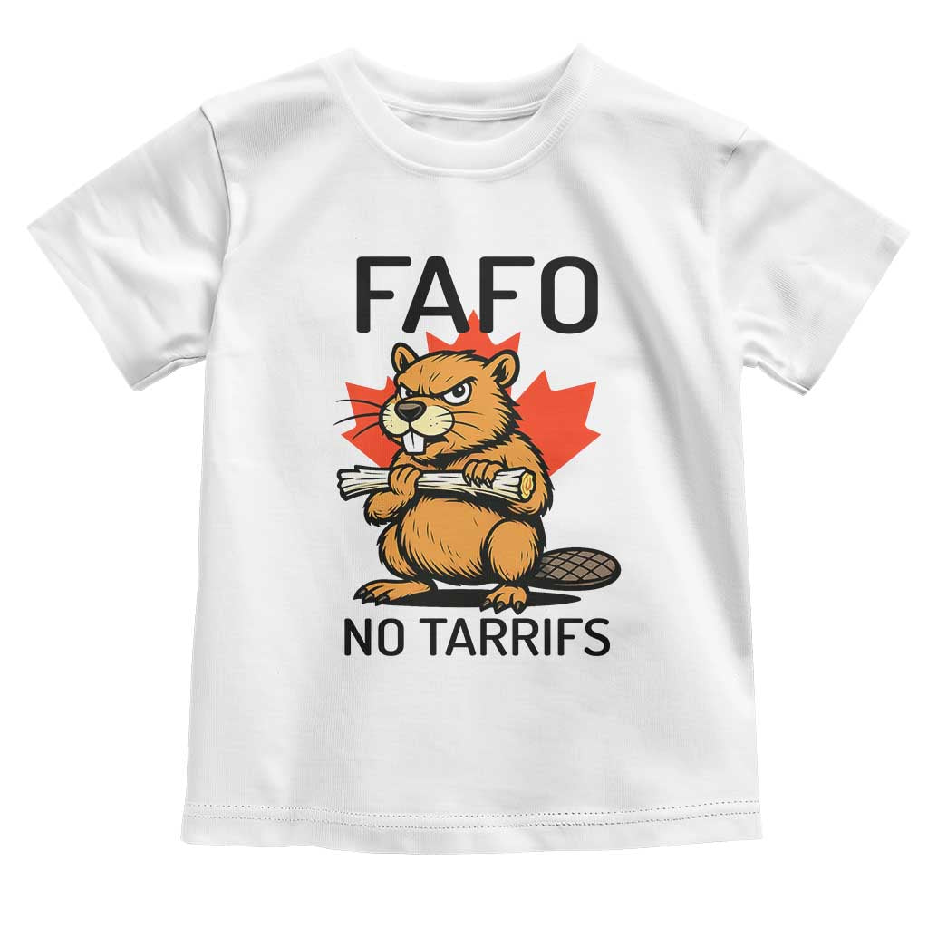 No Tariffs Canada Toddler T Shirt Never 51st State Canadian Beaver TS02 White Print Your Wear