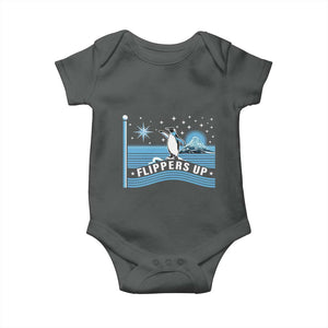 Funny Penguin Resist Baby Onesie Heard Island Flippers Up I Stand With Penguins TS02 Dark Heather Print Your Wear