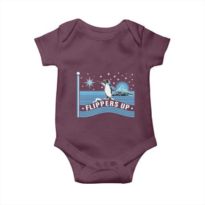 Funny Penguin Resist Baby Onesie Heard Island Flippers Up I Stand With Penguins TS02 Maroon Print Your Wear