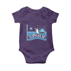 Funny Penguin Resist Baby Onesie Heard Island Flippers Up I Stand With Penguins TS02 Purple Print Your Wear