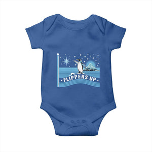 Funny Penguin Resist Baby Onesie Heard Island Flippers Up I Stand With Penguins TS02 Royal Blue Print Your Wear
