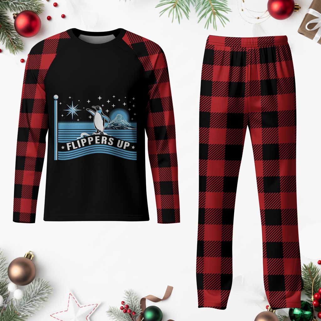 Funny Penguin Resist Plaid Pajama Set Heard Island Flippers Up I Stand With Penguins TS02 Buffalo Plaid Print Your Wear