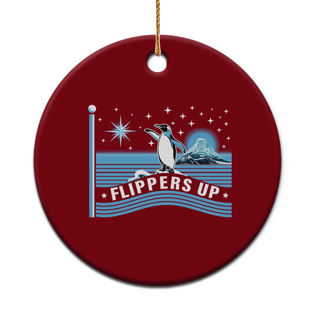 Funny Penguin Resist Ceramic Ornament Heard Island Flippers Up I Stand With Penguins TS02 1pc Red Print Your Wear