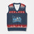 Funny Penguin Resist V-Neck Knit Sweater Vest Heard Island Flippers Up I Stand With Penguins TS02 Navy Red Print Your Wear