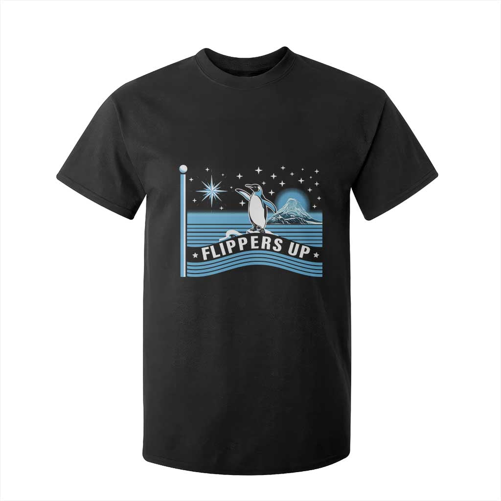Funny Penguin Resist T Shirt For Kid Heard Island Flippers Up I Stand With Penguins TS02 Black Print Your Wear