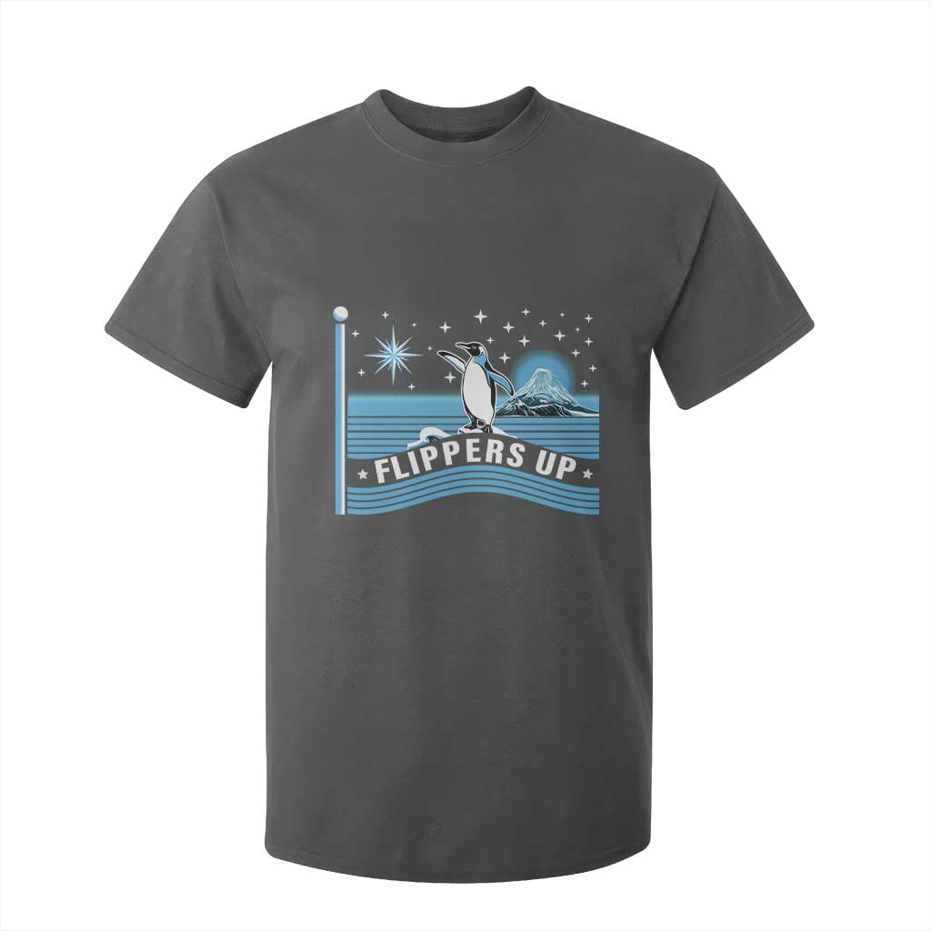 Funny Penguin Resist T Shirt For Kid Heard Island Flippers Up I Stand With Penguins TS02 Dark Heather Print Your Wear